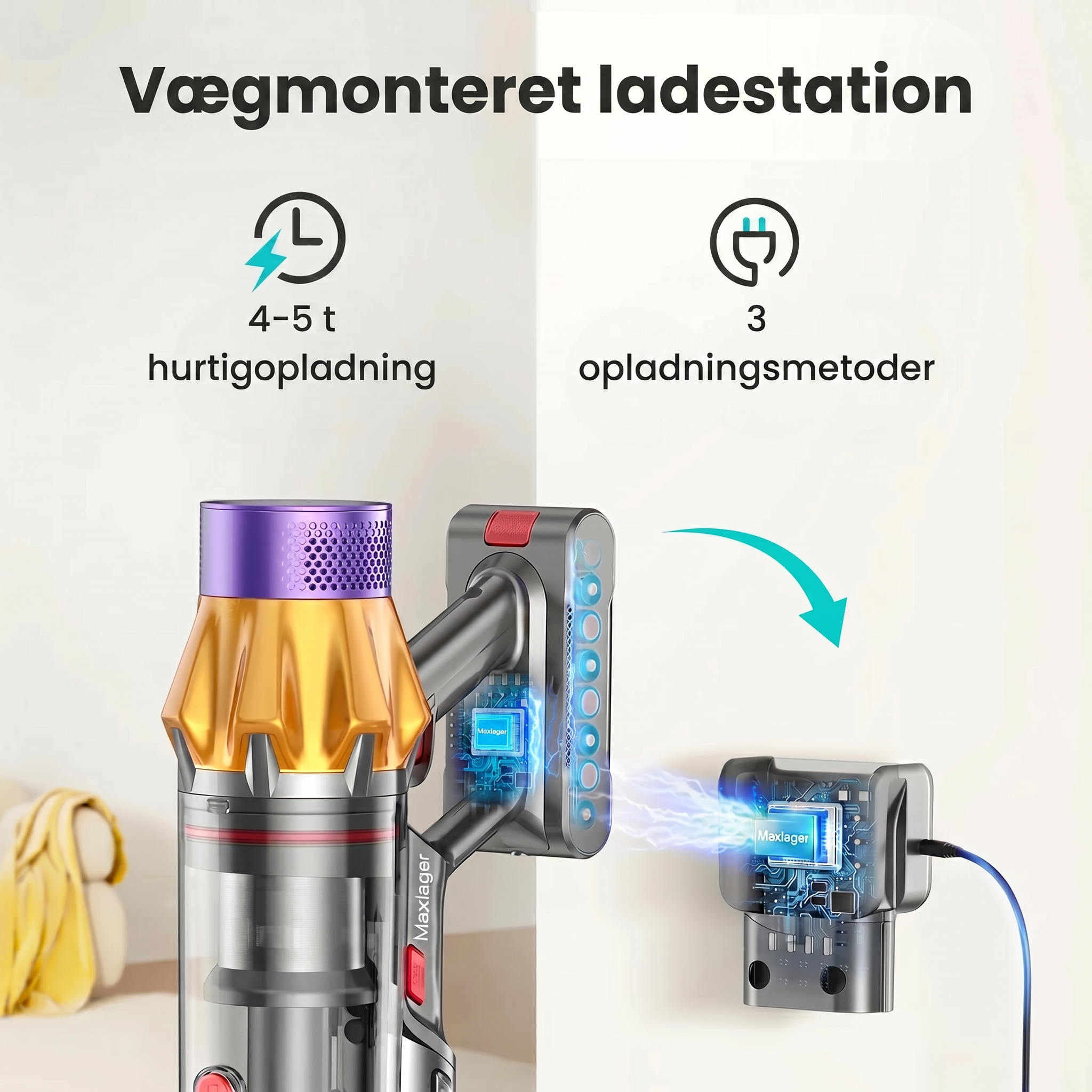 Maxlager Ultra X7 - 550W – 50 kPa Avanceret Trådløs Støvsuger 2026 - Skaftstøvsuger