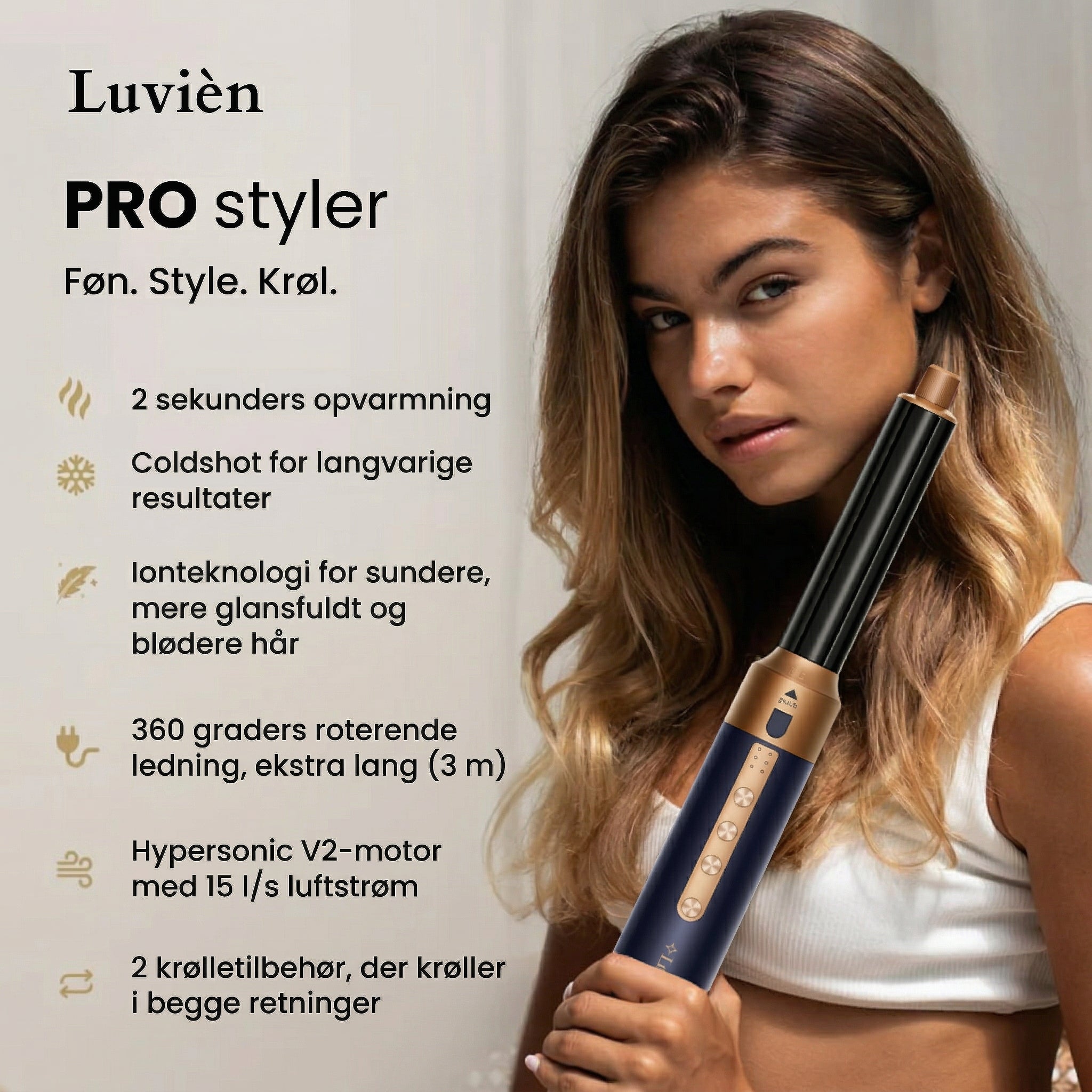 Luvién Pro Multistyler 6-i-1 Hårtørrer 1400W