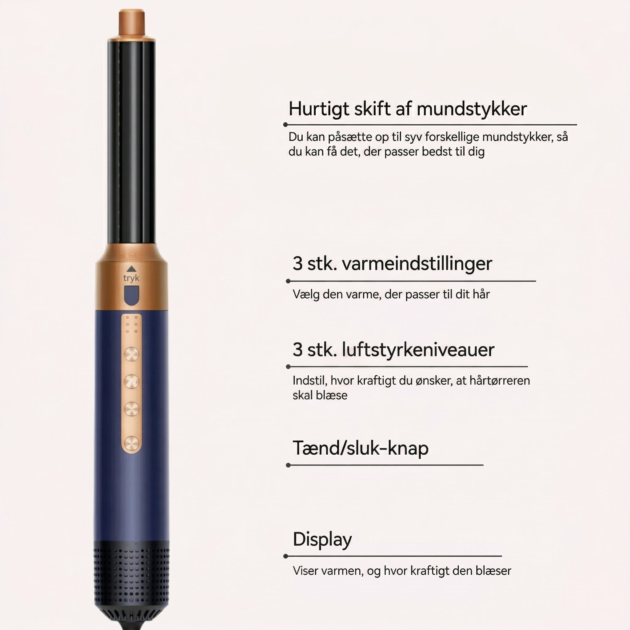 Luvién Pro Multistyler 6-i-1 Hårtørrer 1400W