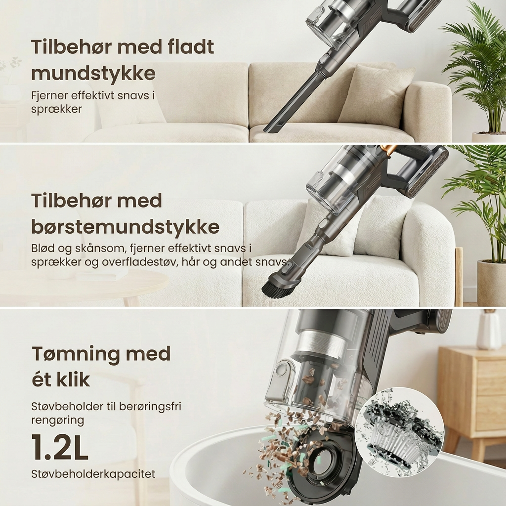 Maxlager V22 - 650W – 55kPa Avanceret Ledningsfri Støvsuger - Skaftstøvsuger
