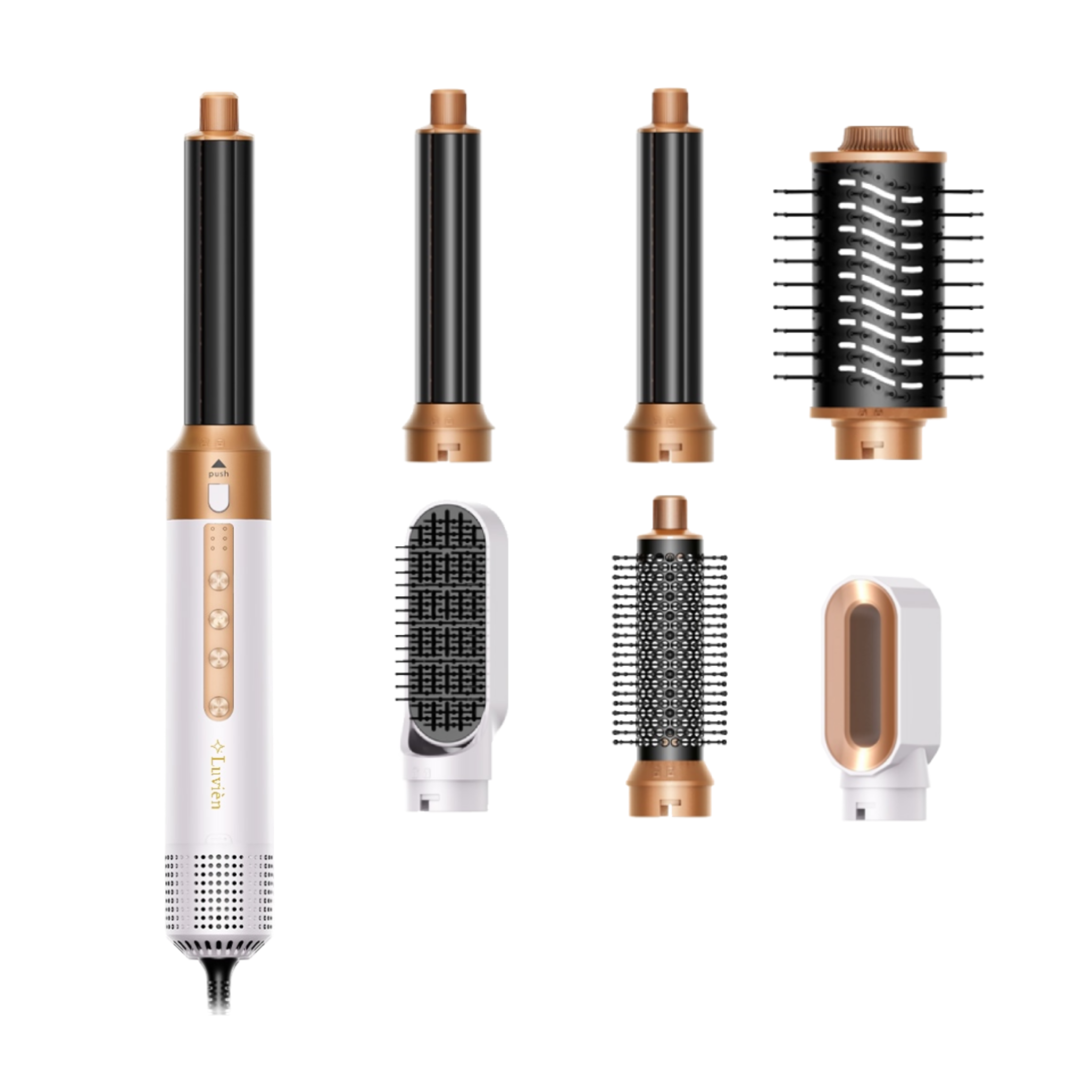 Luvién Pro Multistyler 6-i-1 Hårtørrer 1400W Hvid